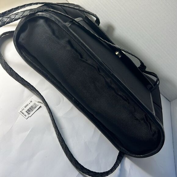 VINTAGE BRIGHTON BLACK NYLON TOTE W/ORGANIZER CAREER‎ FLAP SHOULDER DESIGNER - Picture 2 of 14